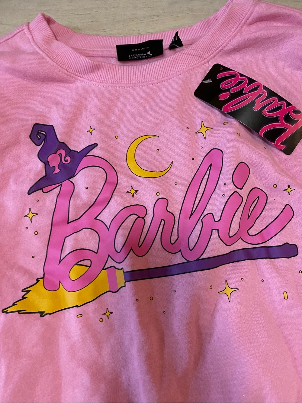 Barbie Halloween Witch Pink Graphic Crewneck Sweatshirt- NWT - Picture 8 of 15
